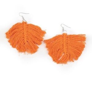 Paparazzi Vibrant Orange Fringe Earrings